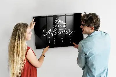 Magnetisch planbord voor de muur van bedrukt glas met Avontuur-ontwerp
