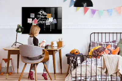 Magnetisch planbord voor de muur van bedrukt glas met Avontuur-ontwerp
