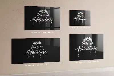 Glazen memobord met Tijd voor avontuur print inclusief neodymium magneten
