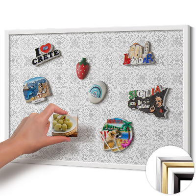 Magnetisch bord met witte rand Regelmatig ornamentpatroon