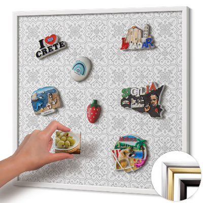 Magnetisch bord met witte rand Regelmatig ornamentpatroon
