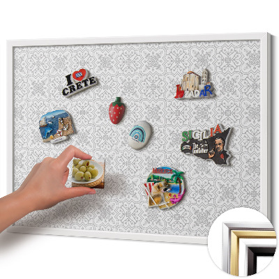 Magnetisch bord met witte rand Regelmatig ornamentpatroon