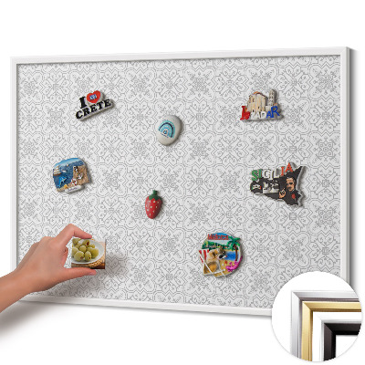 Magnetisch bord met witte rand Regelmatig ornamentpatroon