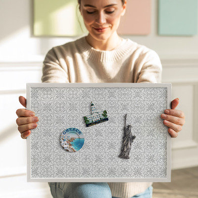 Magnetisch bord met witte rand Regelmatig ornamentpatroon