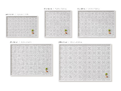 Magnetisch bord met witte rand Regelmatig ornamentpatroon