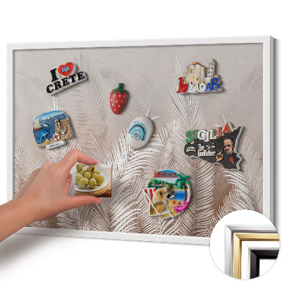 Magnetisch bord met witte rand Natuurlijke boho-bladeren