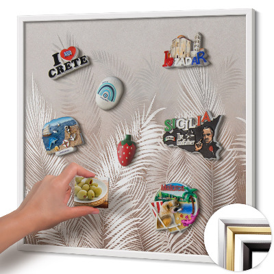 Magnetisch bord met witte rand Natuurlijke boho-bladeren