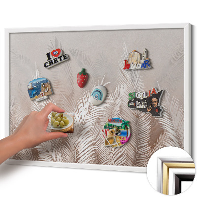 Magnetisch bord met witte rand Natuurlijke boho-bladeren