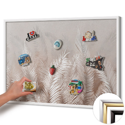 Magnetisch bord met witte rand Natuurlijke boho-bladeren