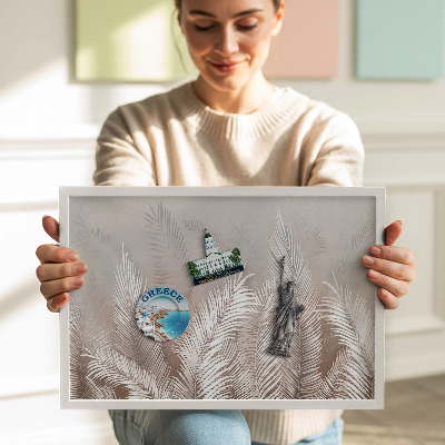 Magnetisch bord met witte rand Natuurlijke boho-bladeren