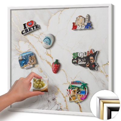 Magnetisch bord met witte rand Stijlvolle marmersteen