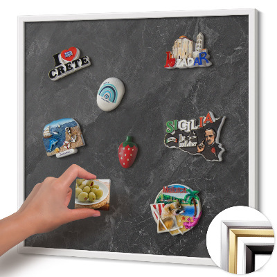 Magnetisch bord met witte rand Donkere steenstructuur
