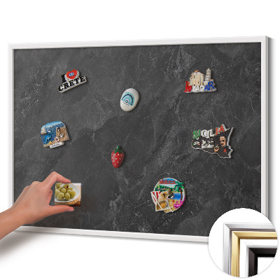 Magnetisch bord met witte rand Donkere steenstructuur