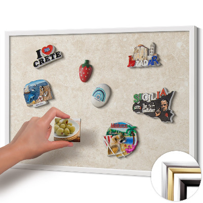 Magnetisch bord met witte rand Elegante lichte steen