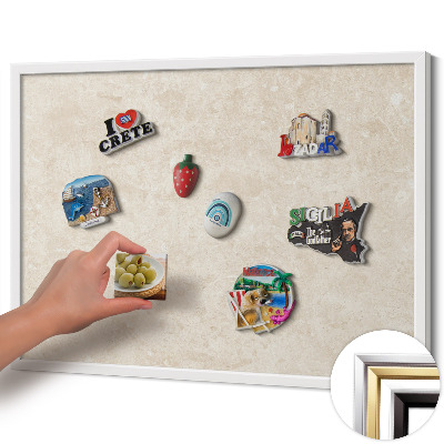Magnetisch bord met witte rand Elegante lichte steen
