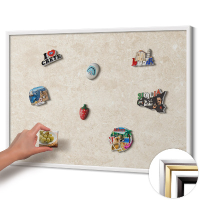 Magnetisch bord met witte rand Elegante lichte steen