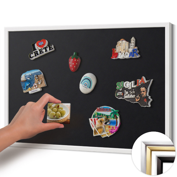 Magnetisch bord met witte rand Kleur zwart