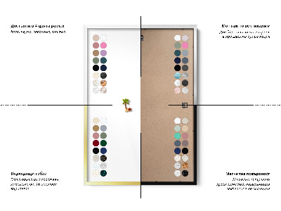 Magnetisch bord met witte rand Kleur zwart