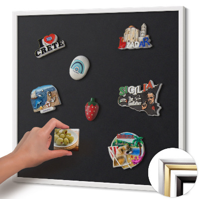 Magnetisch bord met witte rand Kleur zwart
