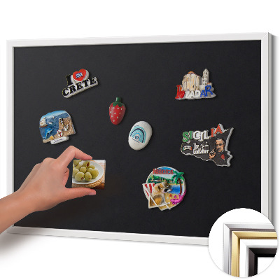 Magnetisch bord met witte rand Kleur zwart