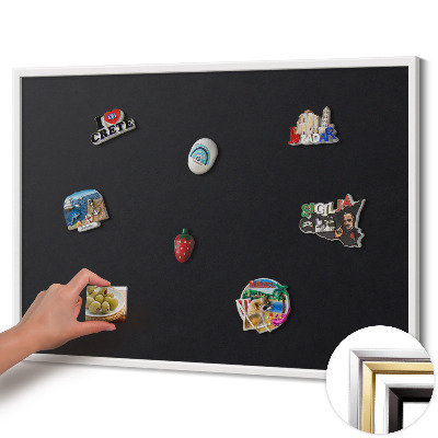 Magnetisch bord met witte rand Kleur zwart