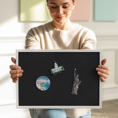 Magnetisch bord met witte rand Kleur zwart