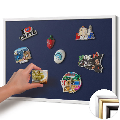 Magnetisch bord met witte rand Kleur donkerblauw