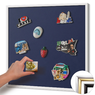 Magnetisch bord met witte rand Kleur donkerblauw