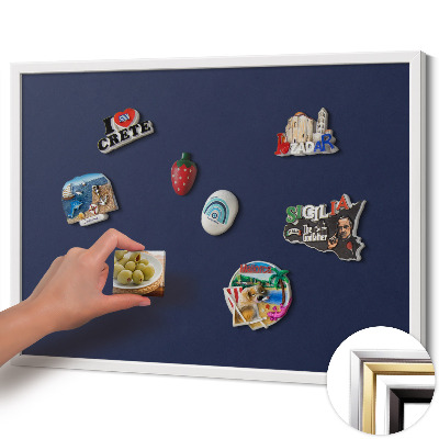 Magnetisch bord met witte rand Kleur donkerblauw