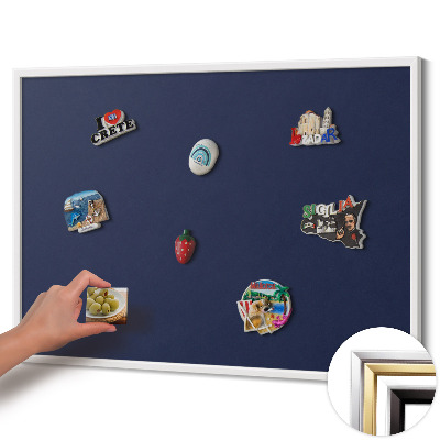 Magnetisch bord met witte rand Kleur donkerblauw