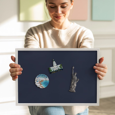 Magnetisch bord met witte rand Kleur donkerblauw