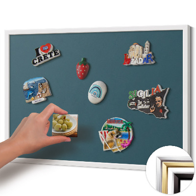 Magnetisch bord met witte rand Kleur donkerblauw