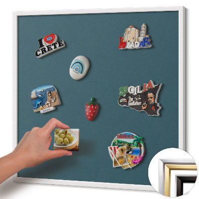 Magnetisch bord met witte rand Kleur donkerblauw