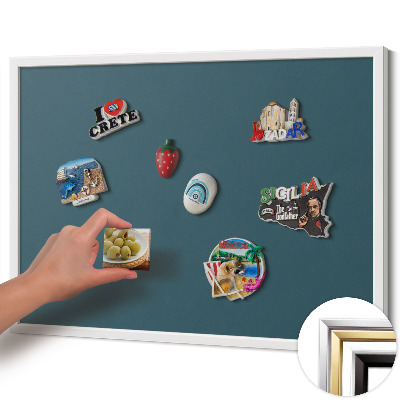 Magnetisch bord met witte rand Kleur donkerblauw