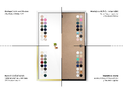 Magnetisch bord met witte rand Kleur olijfgroen