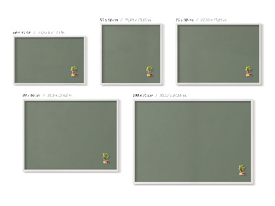 Magnetisch bord met witte rand Kleur olijfgroen