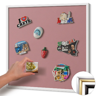 Magnetisch bord met witte rand Kleur pastelroze