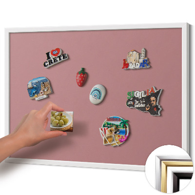 Magnetisch bord met witte rand Kleur pastelroze