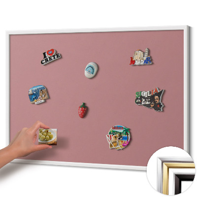 Magnetisch bord met witte rand Kleur pastelroze