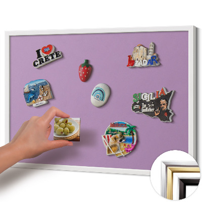 Magnetisch bord met witte rand Kleur pastelpaars