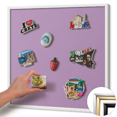 Magnetisch bord met witte rand Kleur pastelpaars