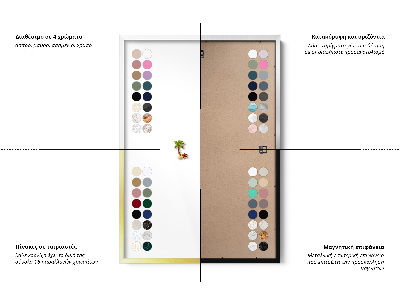 Magnetisch bord met witte rand Kleur poederroze beige