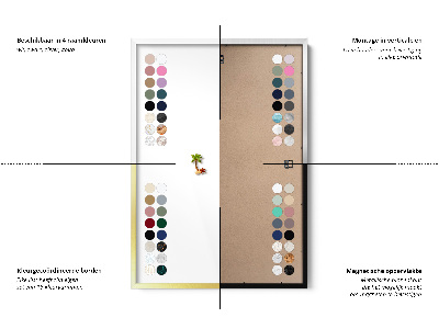 Magnetisch bord met witte rand Kleur poederroze beige