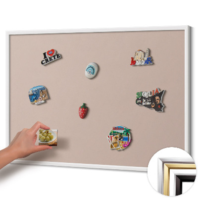 Magnetisch bord met witte rand Kleur poederroze beige