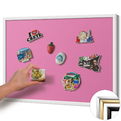 Magnetisch bord met witte rand Kleur roze