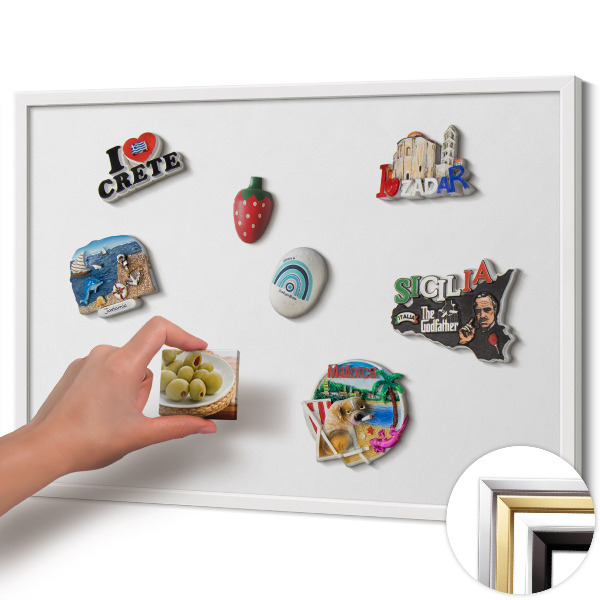 Magnetisch bord met witte rand Kleur wit
