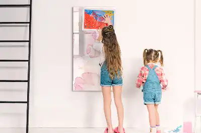 Glazen magneetbord met decoratieve print aquarel bloemblaadjes