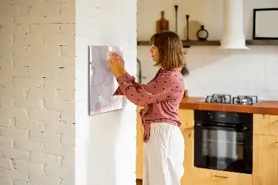 Glazen magneetbord met decoratieve print aquarel bloemblaadjes