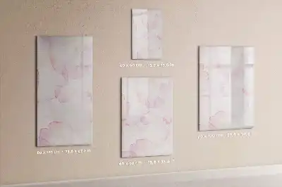 Glazen magneetbord met decoratieve print aquarel bloemblaadjes