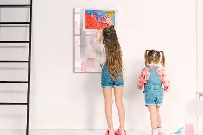 Glazen magneetbord met decoratieve print aquarel bloemblaadjes